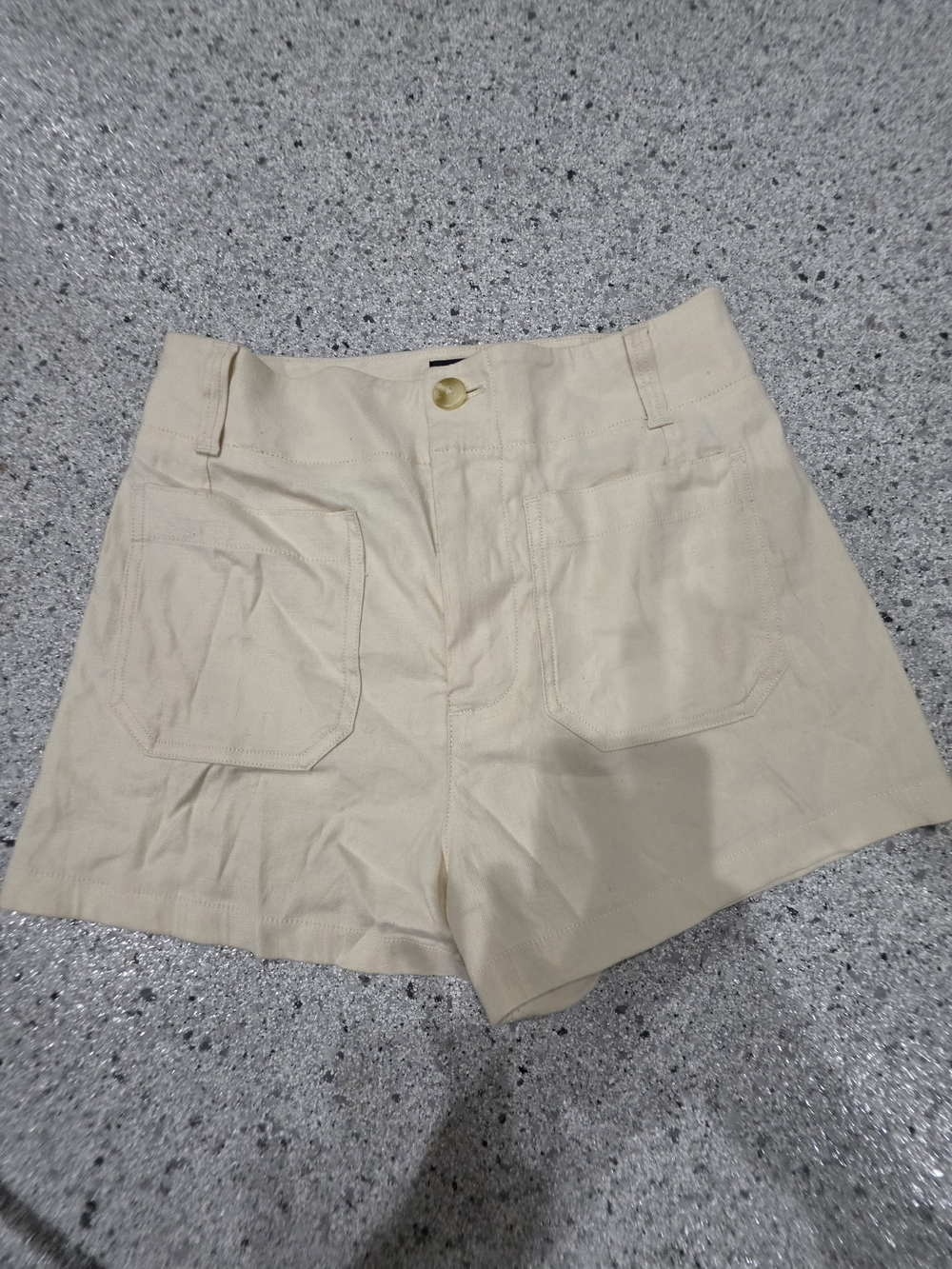 Anthropologie Maeve Colette Linen Blend Shorts Ivory Size 28